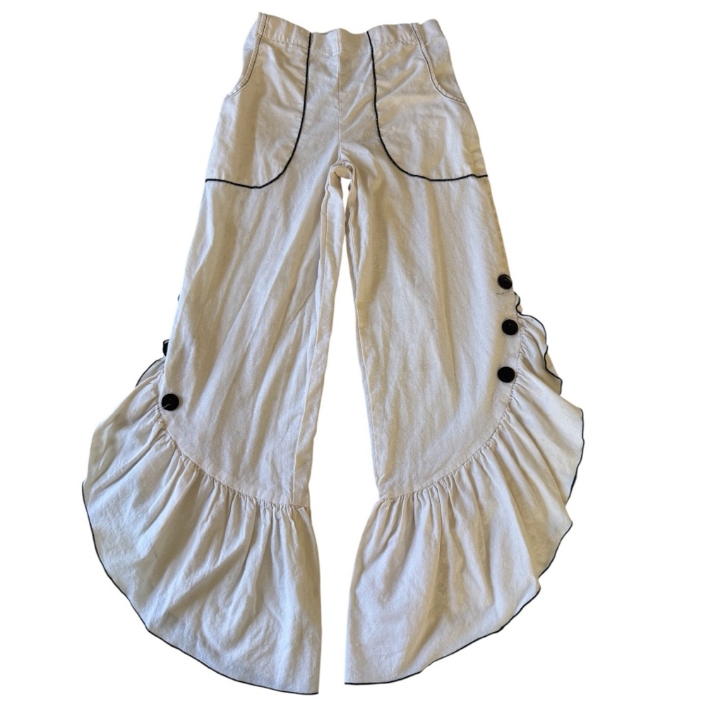 Stylish Cream Kids Bottoms with Ruffle Hem